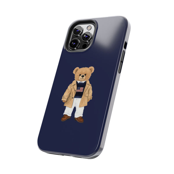 Phone Case - Preppy Bear Flag Sweater Navy
