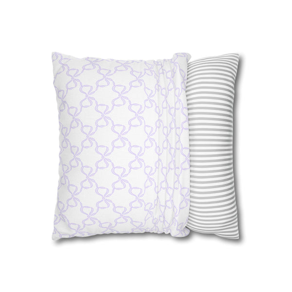 Pillow Cover, Watercolor Bow Lavender, Pillow Cover with Zip Closure - Cover Only - Insert not included