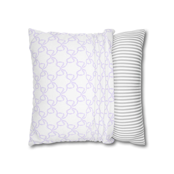 Pillow Cover, Watercolor Bow Lavender, Pillow Cover with Zip Closure - Cover Only - Insert not included