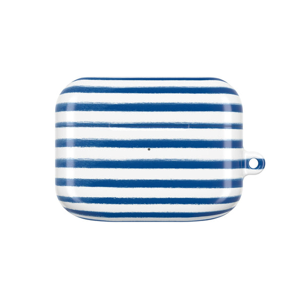 Preppy Navy and White Stripes Pattern AirPod Case, , Gift for Her, Cute Accessories, preppy Flower Pattern AirPods Cover, Grand Millennial