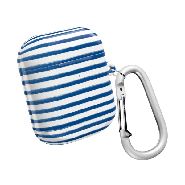 Preppy Navy and White Stripes Pattern AirPod Case, , Gift for Her, Cute Accessories, preppy Flower Pattern AirPods Cover, Grand Millennial