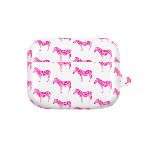 Preppy Pink Zebra Pattern AirPod Case, AirPod Pro Case, All generations