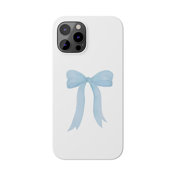 Blue Bow Phone Case, Coquette ,  preppy print Phone Case Slim and Sleek, all iPhone 15 14 Plus Pro Max 13