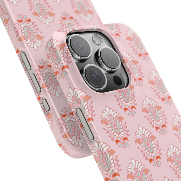 Preppy Boho Chic Block Print Phone Case Slim and Sleek, Impact Resistant Shell, all iPhone Models 14 Pro Max 13
