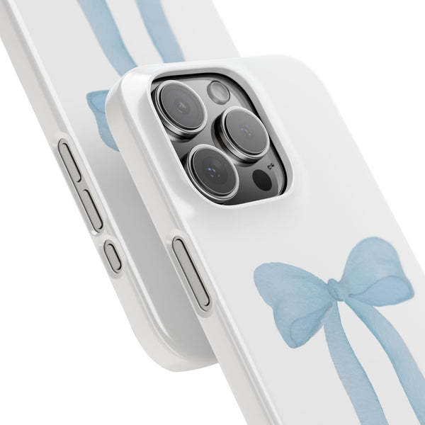 Blue Bow Phone Case, Coquette ,  preppy print Phone Case Slim and Sleek, all iPhone 15 14 Plus Pro Max 13