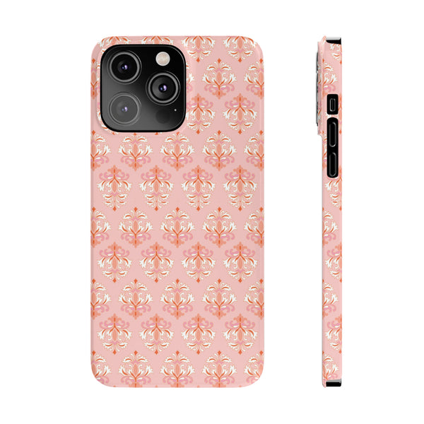 Preppy Boho Chic in soft pinks , Chinoiserie iphone case, Samsung,  Phone Case Slim and Sleek, Classic, Impact Resistant Shell