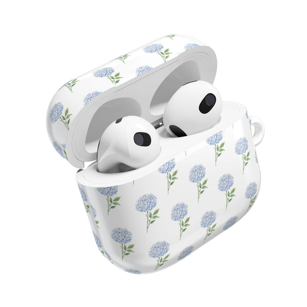 Blue Hydrangea Pattern AirPod Case, , Gift for Her, Cute Accessories, preppy Flower Pattern AirPods Cover, Grand Millennial blue and white