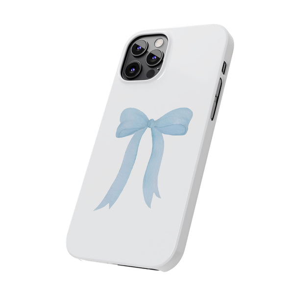Blue Bow Phone Case, Coquette ,  preppy print Phone Case Slim and Sleek, all iPhone 15 14 Plus Pro Max 13