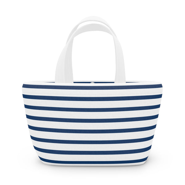 Preppy Navy Stripes lunch bag, insulated, cooler bag, One size, washable, magnet closure