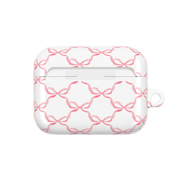 Pink Bow Pattern AirPod Case, , Gift for Her, Cute Accessories, preppy Flower Pattern AirPods Cover, Grand Millennial
