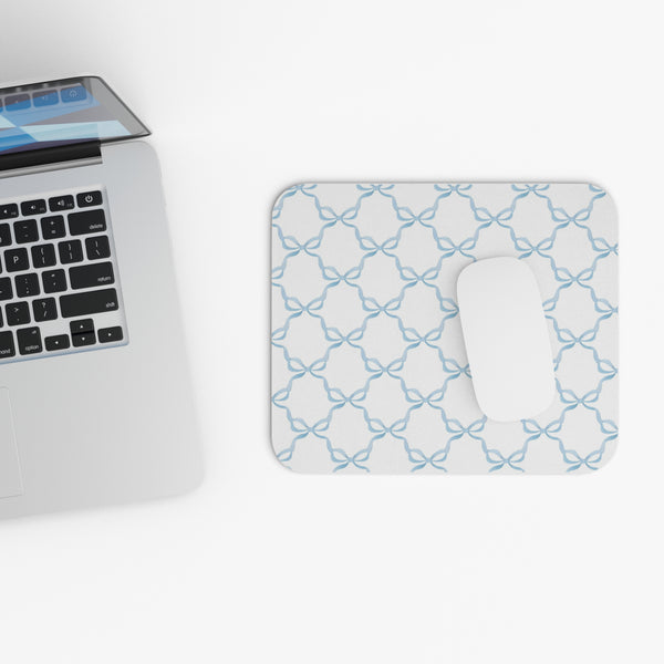 Mouse Pad Watercolor Preppy Bows Blue dorm room home office school supplies