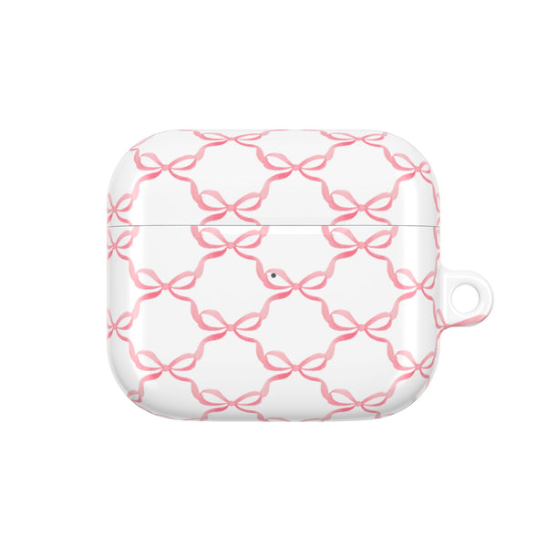 Pink Bow Pattern AirPod Case, , Gift for Her, Cute Accessories, preppy Flower Pattern AirPods Cover, Grand Millennial