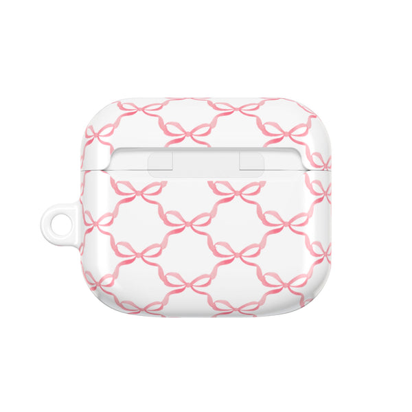 Pink Bow Pattern AirPod Case, , Gift for Her, Cute Accessories, preppy Flower Pattern AirPods Cover, Grand Millennial