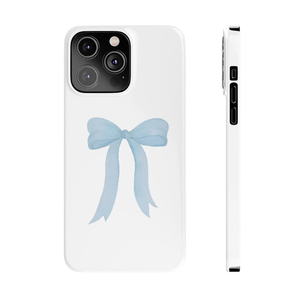 Blue Bow Phone Case, Coquette ,  preppy print Phone Case Slim and Sleek, all iPhone 15 14 Plus Pro Max 13