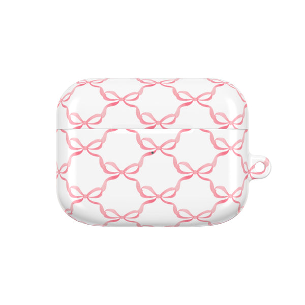 Pink Bow Pattern AirPod Case, , Gift for Her, Cute Accessories, preppy Flower Pattern AirPods Cover, Grand Millennial