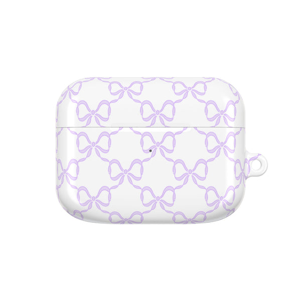 Purple Bow Pattern AirPod Case, , Gift for Her, Cute Accessories, preppy Flower Pattern AirPods Cover, Preppy Purple Bows