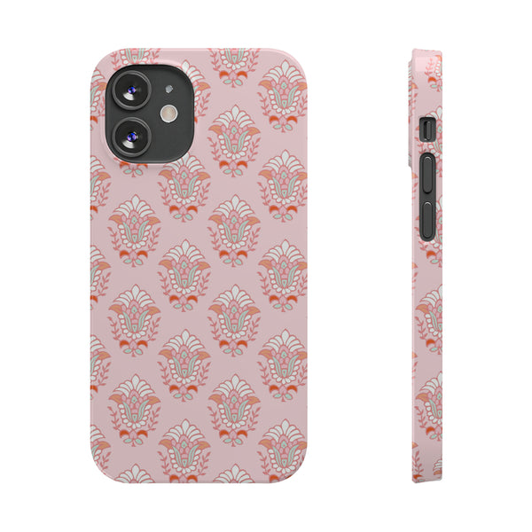Preppy Boho Chic Block Print Phone Case Slim and Sleek, Impact Resistant Shell, all iPhone Models 14 Pro Max 13