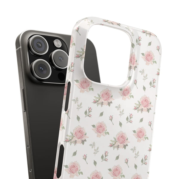 Preppy floral blush pink  Print Phone Case Slim, Impact Resistant Shell, all iPhone Models 14 Pro Max 13