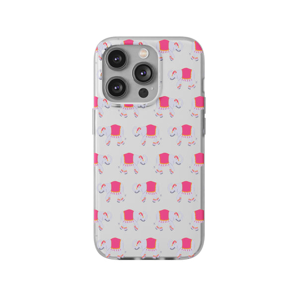 Flexible Phone Case - Preppy Chinoiserie Elephant Pattern  iphone Samsung clear access to all ports and functions