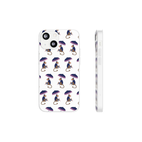 Flexible Phone Case - Preppy Chinoiserie Monkey Pattern  iphone Samsung clear access to all ports and functions