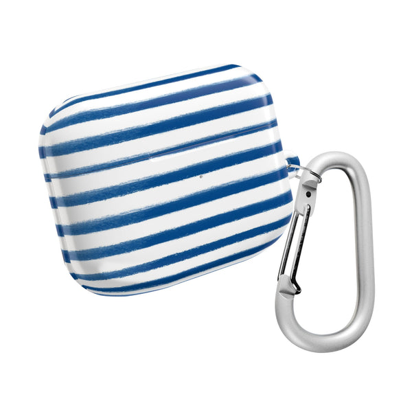 Preppy Navy and White Stripes Pattern AirPod Case, , Gift for Her, Cute Accessories, preppy Flower Pattern AirPods Cover, Grand Millennial