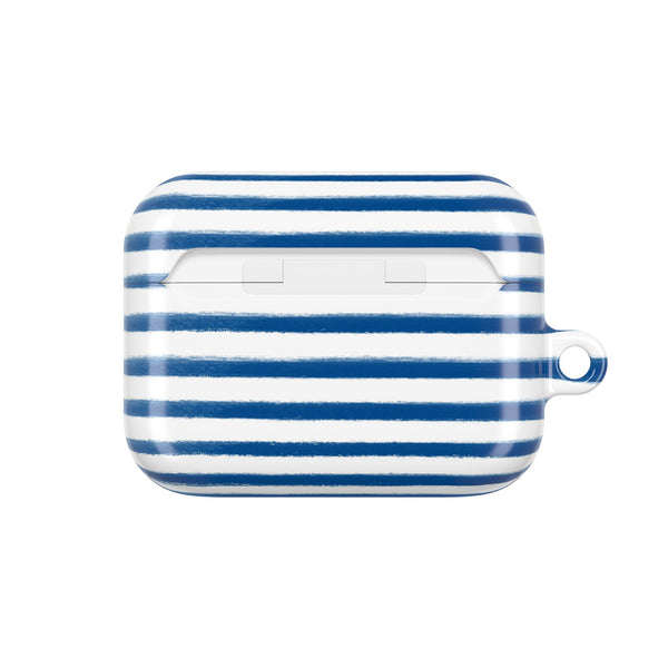 Preppy Navy and White Stripes Pattern AirPod Case, , Gift for Her, Cute Accessories, preppy Flower Pattern AirPods Cover, Grand Millennial