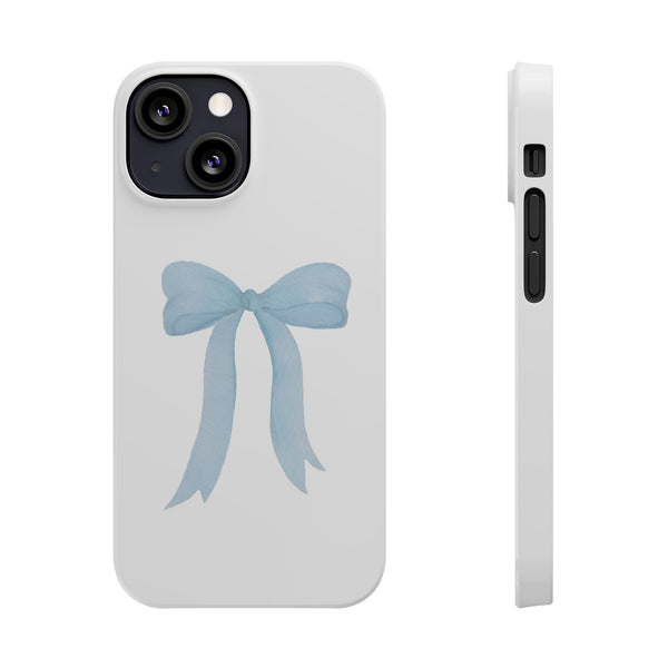 Blue Bow Phone Case, Coquette ,  preppy print Phone Case Slim and Sleek, all iPhone 15 14 Plus Pro Max 13