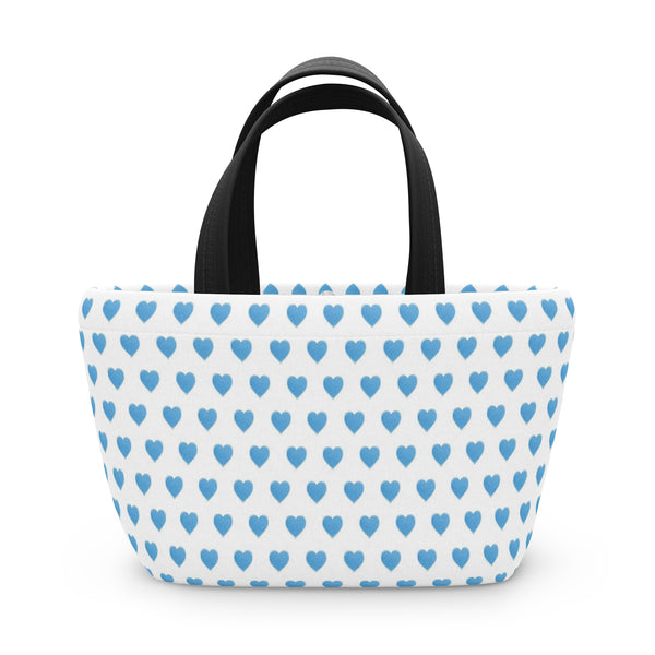 Preppy Blue Hearts lunch bag, insulated, cooler bag, One size, washable, magnet closure
