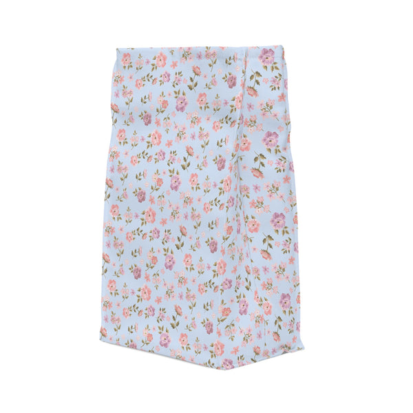 Preppy Insulated Stay Cool Lunch Bag - Shabby Chic Loveshack inspired light blue floral- Water Resistant - Easy to Clean keeps food fresh.