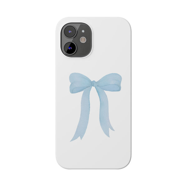 Blue Bow Phone Case, Coquette ,  preppy print Phone Case Slim and Sleek, all iPhone 15 14 Plus Pro Max 13