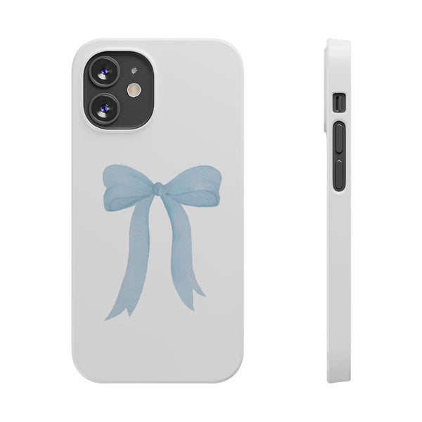 Blue Bow Phone Case, Coquette ,  preppy print Phone Case Slim and Sleek, all iPhone 15 14 Plus Pro Max 13