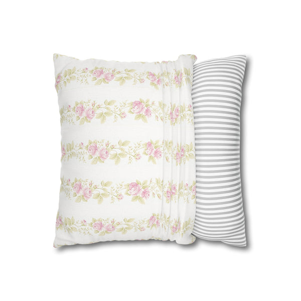 Romantic Shabby Chic Preppy Floral Pillow Cover with Zip Closure - Cover Only - Insert not included