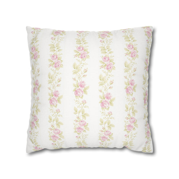 Romantic Shabby Chic Preppy Floral Pillow Cover with Zip Closure - Cover Only - Insert not included