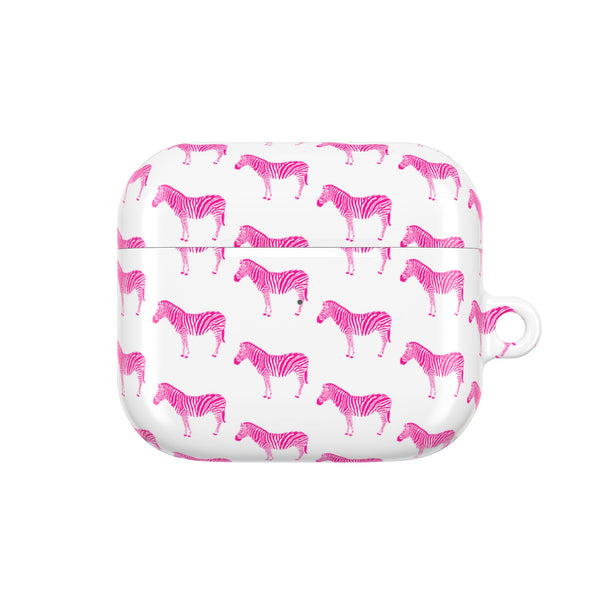 Preppy Pink Zebra Pattern AirPod Case, AirPod Pro Case, All generations