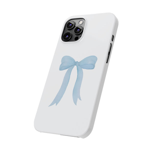 Blue Bow Phone Case, Coquette ,  preppy print Phone Case Slim and Sleek, all iPhone 15 14 Plus Pro Max 13