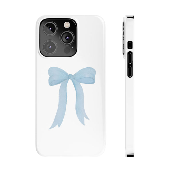 Blue Bow Phone Case, Coquette ,  preppy print Phone Case Slim and Sleek, all iPhone 15 14 Plus Pro Max 13