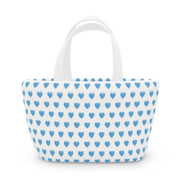Preppy Blue Hearts lunch bag, insulated, cooler bag, One size, washable, magnet closure