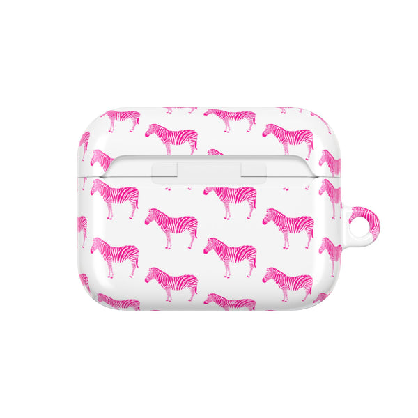 Preppy Pink Zebra Pattern AirPod Case, AirPod Pro Case, All generations