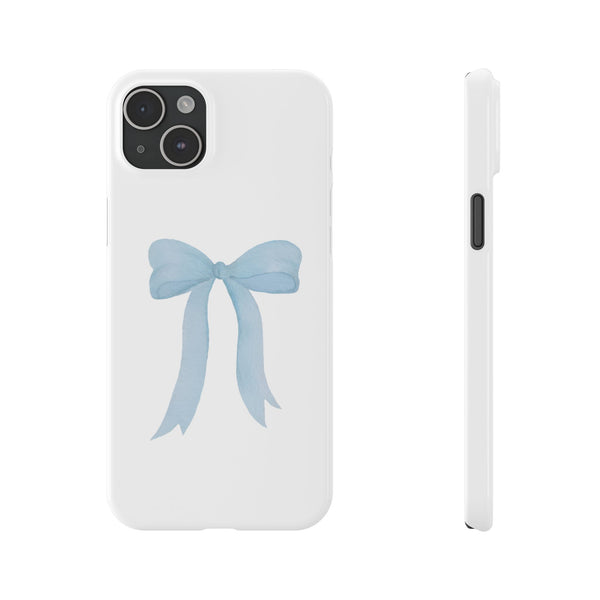 Blue Bow Phone Case, Coquette ,  preppy print Phone Case Slim and Sleek, all iPhone 15 14 Plus Pro Max 13