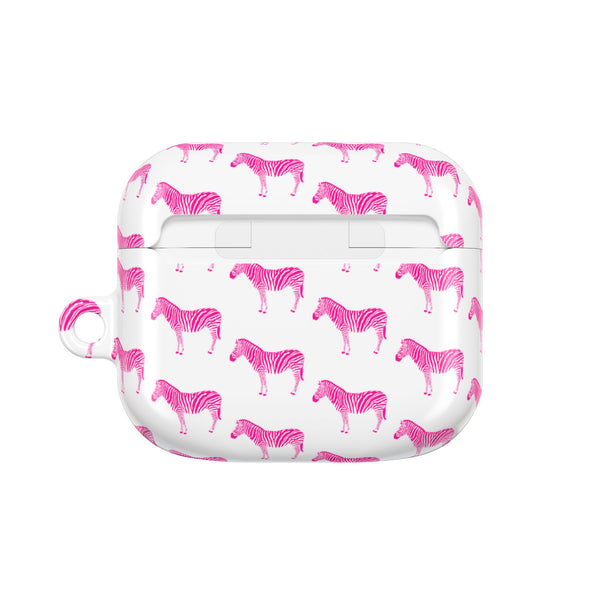 Preppy Pink Zebra Pattern AirPod Case, AirPod Pro Case, All generations