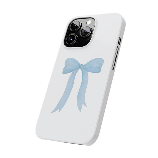 Blue Bow Phone Case, Coquette ,  preppy print Phone Case Slim and Sleek, all iPhone 15 14 Plus Pro Max 13