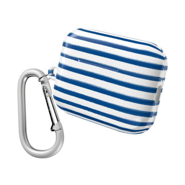 Preppy Navy and White Stripes Pattern AirPod Case, , Gift for Her, Cute Accessories, preppy Flower Pattern AirPods Cover, Grand Millennial