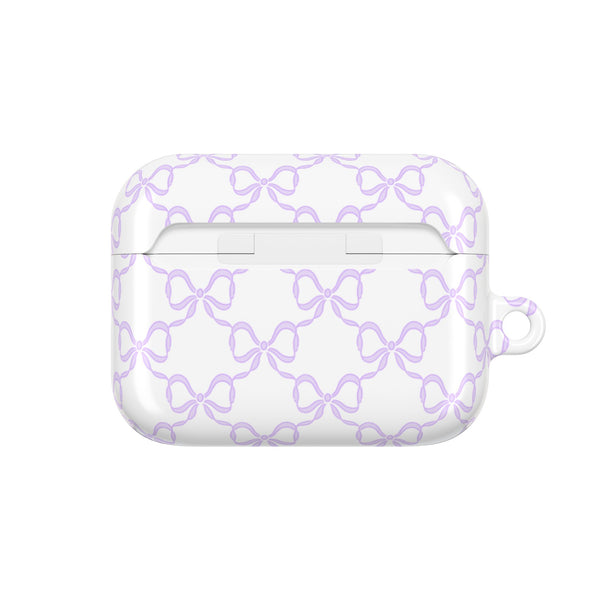 Purple Bow Pattern AirPod Case, , Gift for Her, Cute Accessories, preppy Flower Pattern AirPods Cover, Preppy Purple Bows