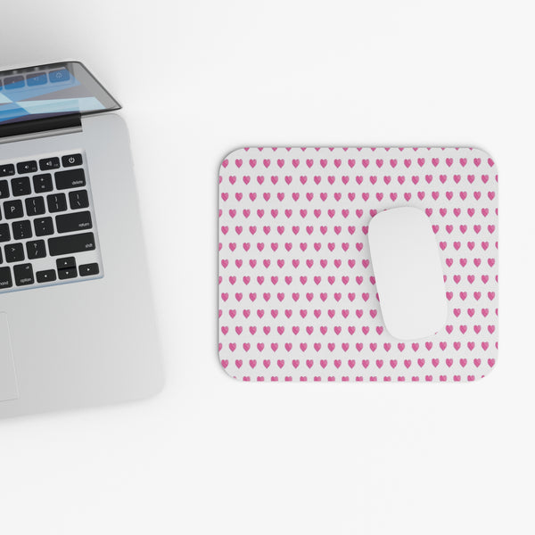 Mouse Pad Watercolor pink hearts dorm room home office school supplies