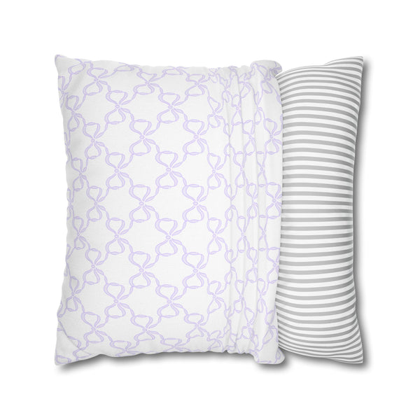 Pillow Cover, Watercolor Bow Lavender, Pillow Cover with Zip Closure - Cover Only - Insert not included