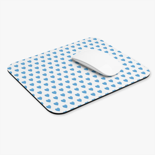 Mouse Pad Watercolor blue hearts dorm room home office school supplies