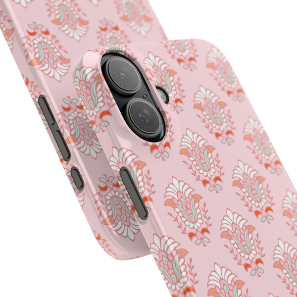 Preppy Boho Chic Block Print Phone Case Slim and Sleek, Impact Resistant Shell, all iPhone Models 14 Pro Max 13
