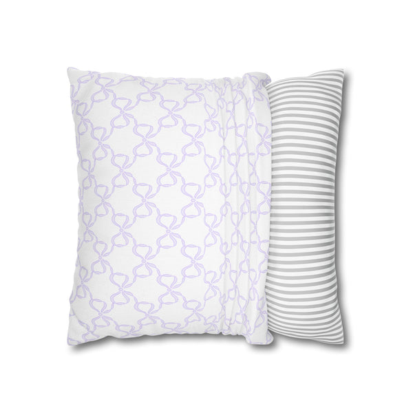 Pillow Cover, Watercolor Bow Lavender, Pillow Cover with Zip Closure - Cover Only - Insert not included