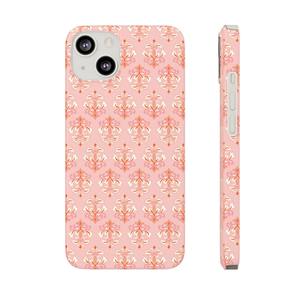 Preppy Boho Chic in soft pinks , Chinoiserie iphone case, Samsung,  Phone Case Slim and Sleek, Classic, Impact Resistant Shell