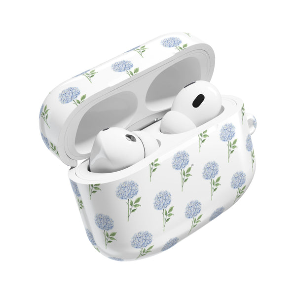 Blue Hydrangea Pattern AirPod Case, , Gift for Her, Cute Accessories, preppy Flower Pattern AirPods Cover, Grand Millennial blue and white